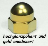 Titan (Ti6Al4V) - Hutmuttern - DIN 1587 - Sonderfarben